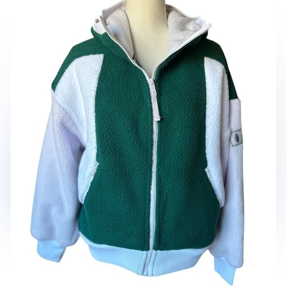 NWT Free People Hit The Slopes Hoodie in Evergreen Combo - Picture 6 of 9